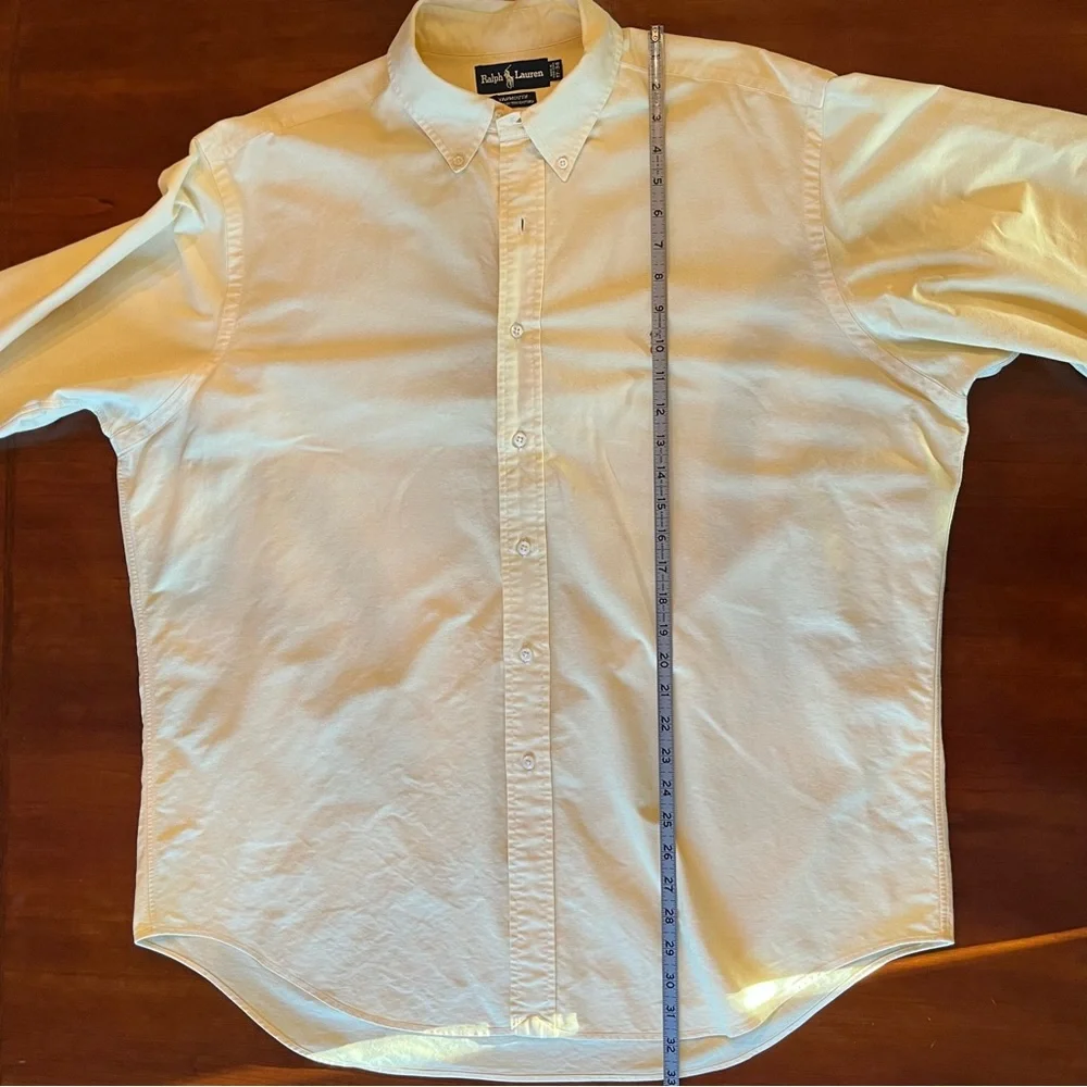 Ralph Lauren Men’s button down Long sleeve shirt Yarmouth 17 - 34 Yellow Oxford